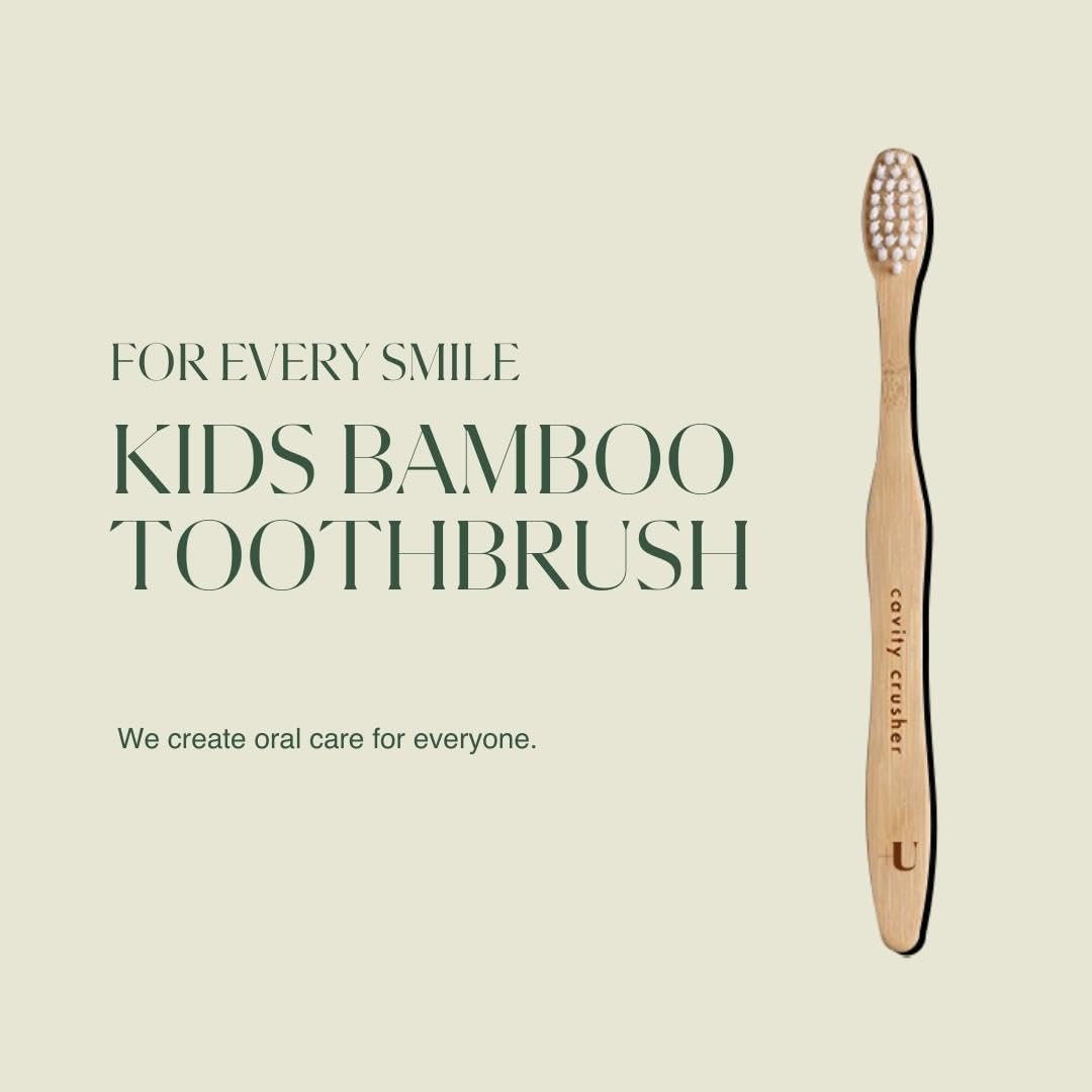 Kids Biodegradable and Eco-Friendly Bamboo Toothbrush 12-Pack - BPA Free Soft Bristle - Dentist-Approved and All-Natural with "Brush Smile Repeat" Etched on Handles by Plus Ultra