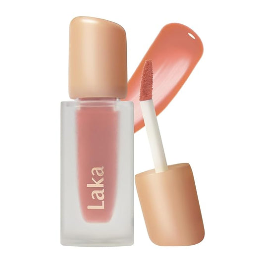 Laka Fruity Glam Tint, 4.5g/0.15oz, Glowing Lip Stain with Wide Color Spectrum, Hydrating & Lightweight Texture, Long-Lasting Bold Stain, Non-Sticky, Vegan, K-Beauty (#131 Creamcha)