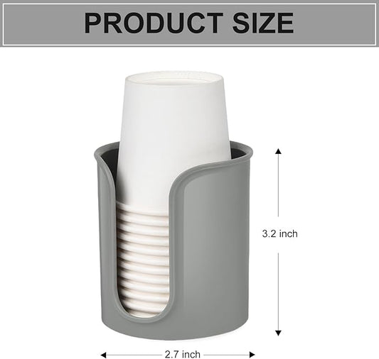 Cup Dispenser for Bathroom,Gray Bathroom Cup Holder,Small Paper Cup Dispenser Holder,Plastic Mouthwash Cup Dispenser for Bathroom Countertop (2 Pack)