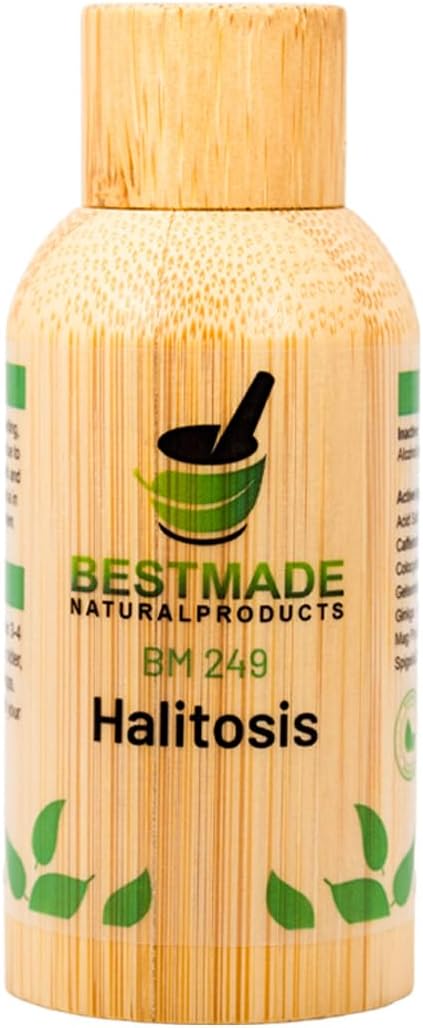 Bestmade Natural Products Halitosis, Natural Remedy for Bad Breath BM249 - Helps Improve Oral Health, Reduce Smelly Breath & Restore Healthy Bacteria in The Mouth, 30 mL Drops