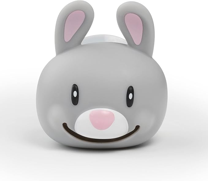 Hoobbe Animal Toothbrush Holder, Kids Suction Toothbrush Holder with Mirror/Glass/Wall Mounted Suction Cup, Bathroom Organizer, Accessories and Decor (Rabbit), for Kids