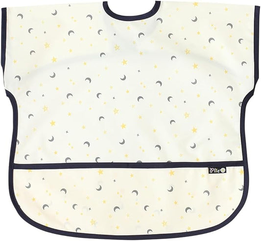 Short Sleeve Waterproof Bib for Toddlers – Easy Clean Feeding Apron for Mealtime, Daycare, Self-Feeding, Lightweight