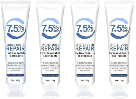 7.5% Hydroxyapatite Toothpastes for Enamel Protection & Tooth Strengthening, 7.5% Nano Hydroxyapatite Toothpaste White Tooth Repair, Fluoride-Free with Gentle Mint, Fresh Breath (4)