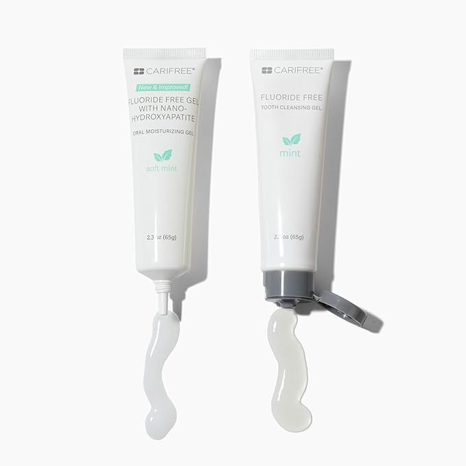 CariFree Fluoride Free Gel, Mint Flavored, Nano Hydroxyapatite Toothpaste, Neutralizes pH, Freshens Breath & Moistens Mouth, Dentist Recommended for Oral Care, (2.3 Ounce (Pack of 2), Soft Mint