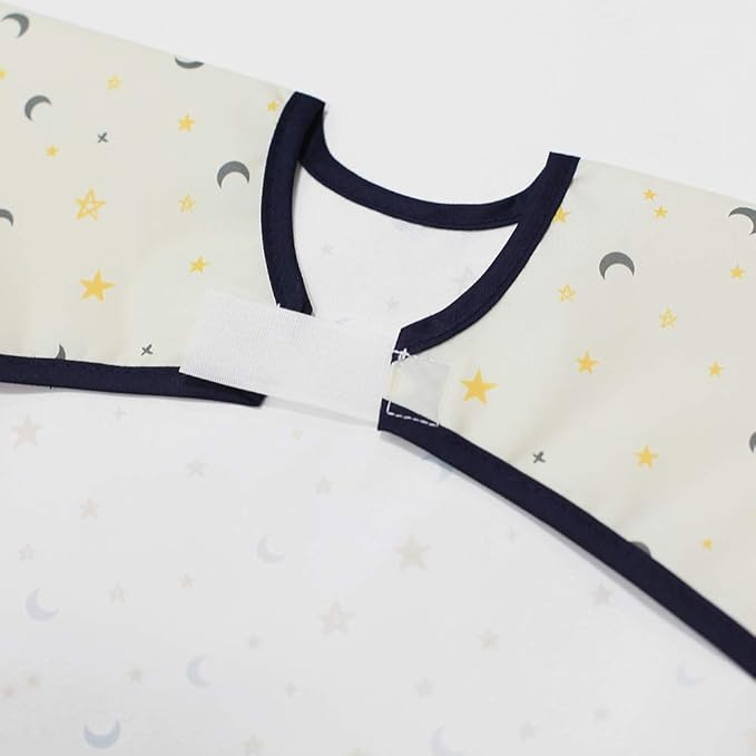 Short Sleeve Waterproof Bib for Toddlers – Easy Clean Feeding Apron for Mealtime, Daycare, Self-Feeding, Lightweight