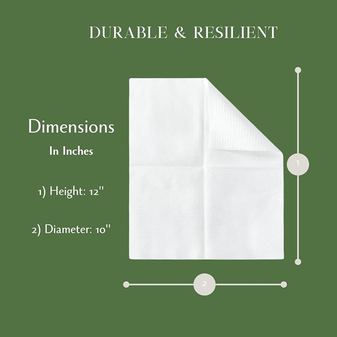 VoilaVe Disposable Face Towels -100% Cotton Biodegradable Makeup Remover Dry Wipes, Ultra Soft Lint Free Facial Cloth | Clinically Tested Eco-Friendly Towelettes For Sensitive Skin - XL 10 x 12"- 50 C