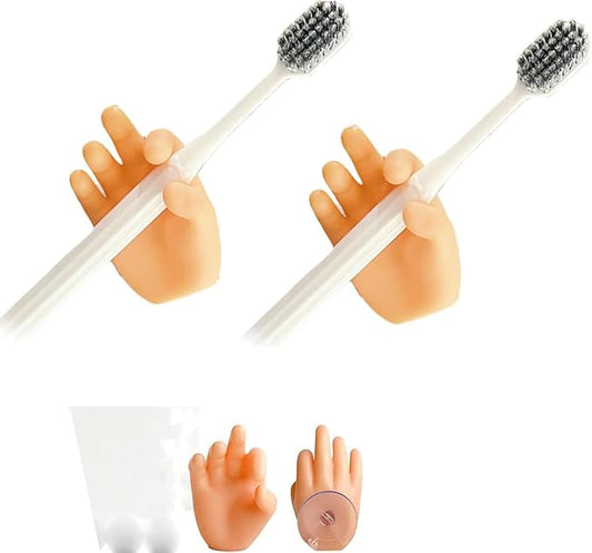 2 Pack Rain Boot Toothbrush Holder Silicone Cute Organizer for Your Bathroom Perfect Toothbrush Holder for Children,Safety Razor Stand Multi Purpose Bathroom Accessory (OK Small Hand)
