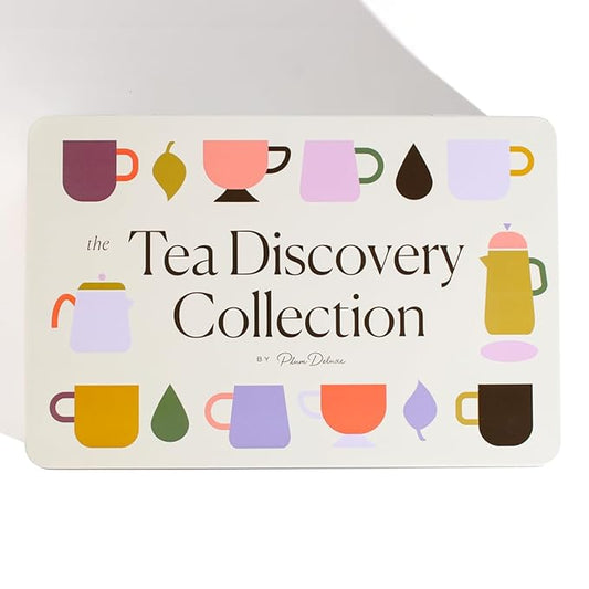 Tea Discovery Collection Assorted Tea Gift Set - 5 Hand-Crafted Loose Leaf Teas, Presentation Gift Box with Loose Leaf Steeper Included - Mixed Caffeine - 5 Unique and Flavorful Teas - 75 Cups
