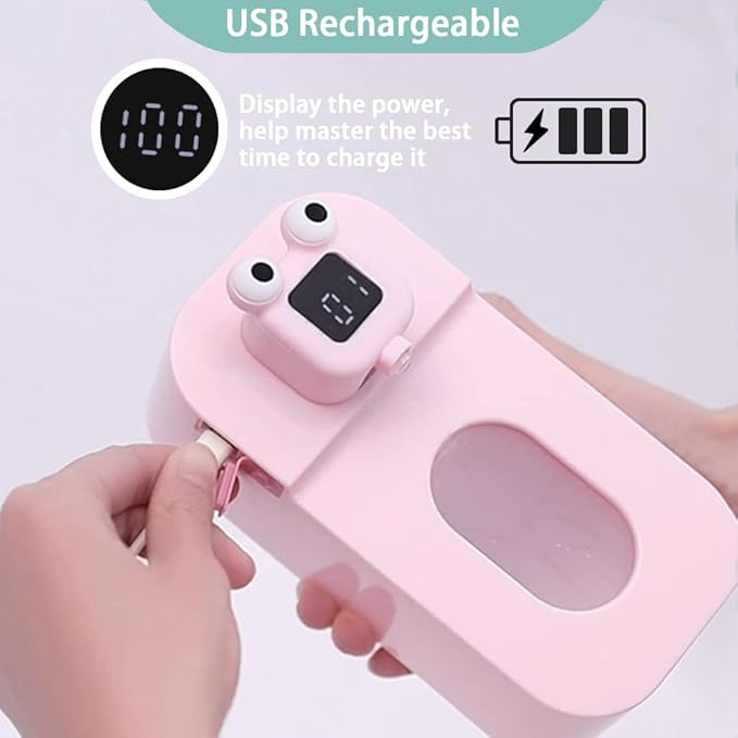 Automatic Soap Dispenser for Kids - Wall Mount Green Frog Touchless Foaming Soap Dispenser, Waterproof USB Rechargeable, 10oz/ 300ml Children's Day Gift