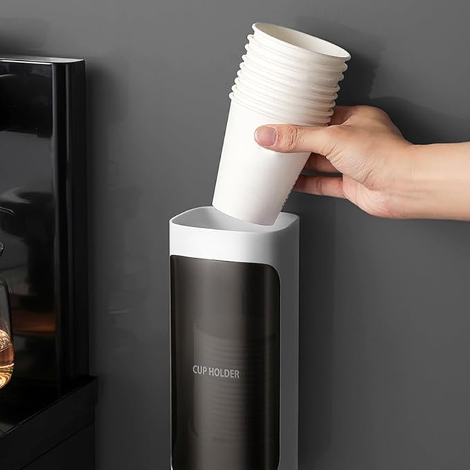 2 Pcs Cup Dispenser Wall Mounted, Bathroom Cup Dispenser Holder for 3oz-9.5oz Disposable Paper and Plastic Cups, Water Cooler Cup Dispenser with Adhesive Plate (Large Green)