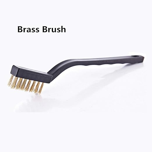 12PCS Mini Wire Brushes, Stainless Steel & Brass Brush Set, Curved Handle Scratch Brush for Automotive, Cleaning Welding Slag and Rust