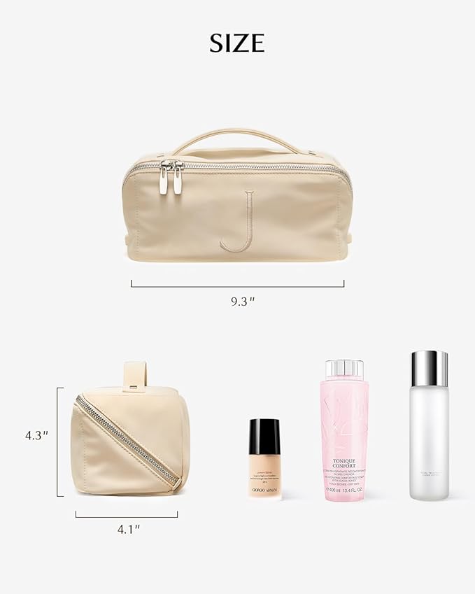 EACHY Travel Makeup Bag,Large Capacity Cosmetic Bags for Women,Waterproof Portable Pouch Open Flat Toiletry Bag Pattern Makeup Bag