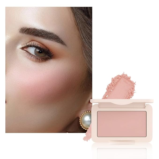 Nude Matte for Face Cheeks Blush, Natural Cream Blushes Makeup Palette, Skin Color Monochrome Blush Creamy Powder Palette Makeup for Older Women, Blushes Eyeshadow Foundation for Every Day 01