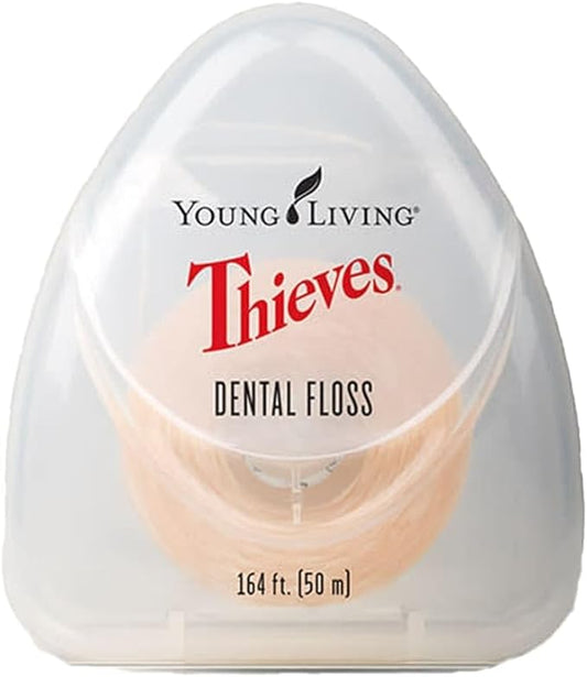 Young Living Thieves Dental Floss | 164 ft | Infused with Thieves Essential Oil Blend | Natural Waxed Floss for Daily Oral Hygiene, Fresh Breath, and a Naturally Clean Feeling