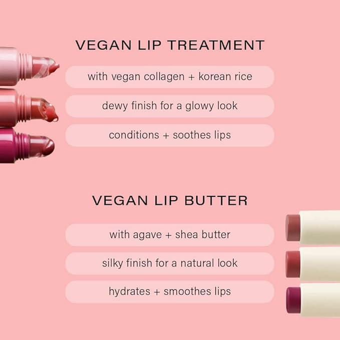 Melixir Vegan Lip Care Duo, Holiday Gift Set for Women, Christmas Stocking Stuffers, Hydrating Tinted Chapstick & Lip Gloss, Collagen & Shea Butter for Dry Lips, Trendy Lip Balm Kit for Teen Girls