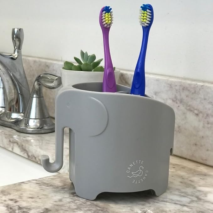 Cute Elephant Toothbrush & Pencil Holder – Fun Bathroom & Desk Organizer for Kids & Adults (Pink)