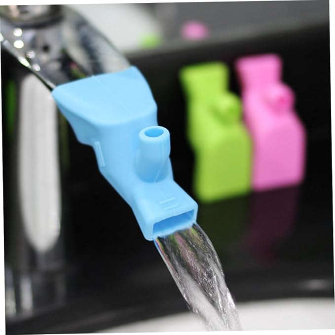 Silicone Diversion Extender Children Toddler Hand Washing Water Tap Blue