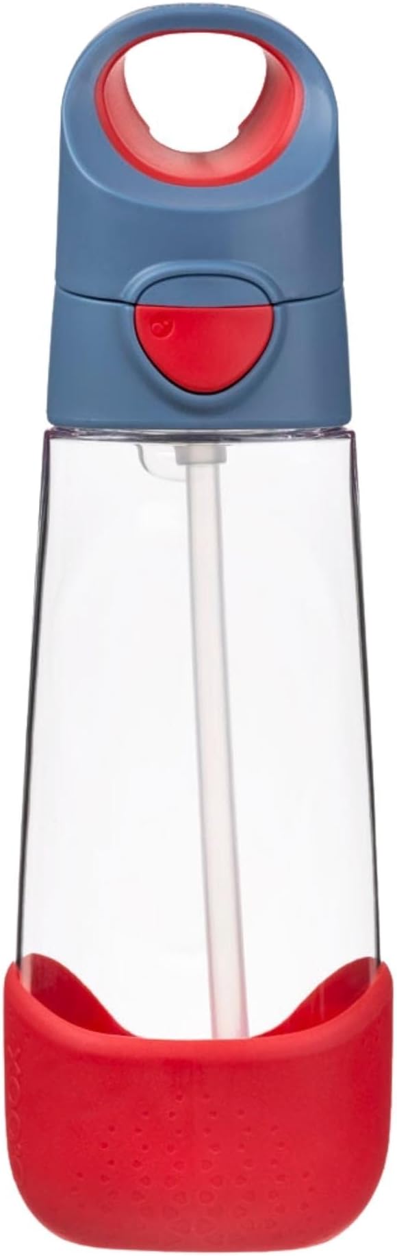 b.box 20oz Tritan Kids Water Bottle –Toddler Drink Bottle with Straw for School, Daycare, Travel w/Easy-Grip Triangular Design, Leak Proof Lid & Handle, BPA Free, Dishwasher Safe (Blue Blaze)