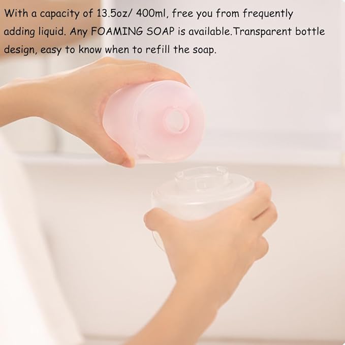 Automatic Soap Dispenser for Kids- Cute Pink Elephant Touchless Foaming Hand Soap Dispenser, Waterproof & USB Rechargeable, 13.5oz/ 400ml for Bathroom Countertop, Kitchen, Preschool Children