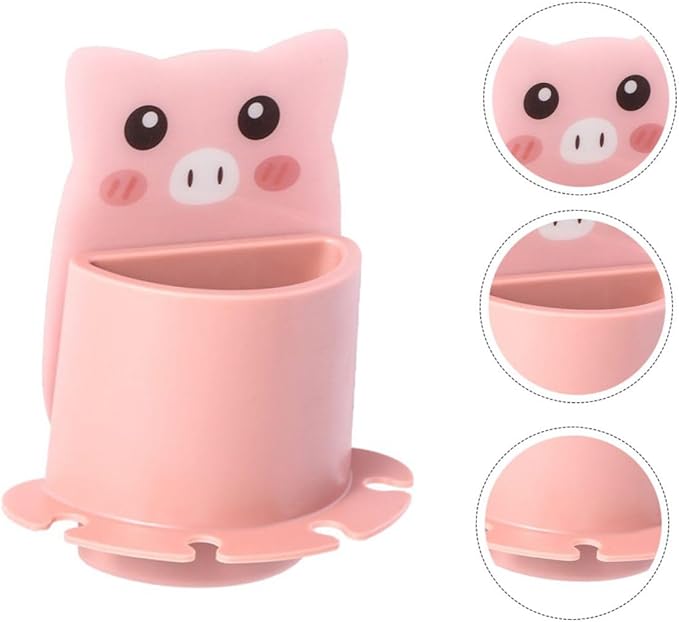 Wall-Mounted Bathroom Toothbrush Holder Rack Suction Adhesive Storage Bracket for Compact Wall Storage Easy-Install Bathroom Wall Rack Organizer