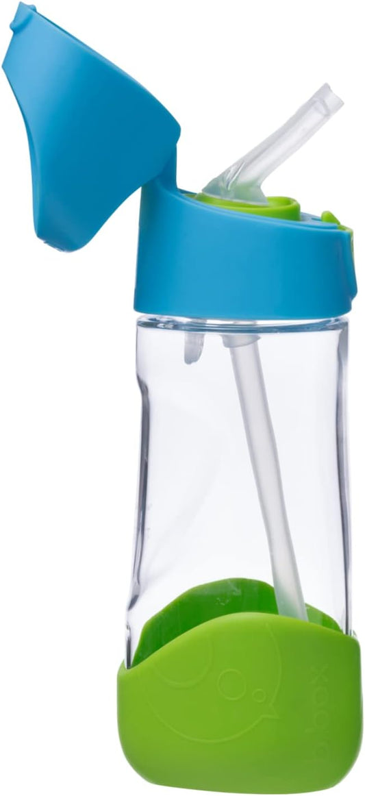 b.box Kids Water Bottle – Tritan Toddler Drink Bottle with Straw for School, Daycare, Travel w/Easy-Grip Triangular Design, Leak Proof Lid & Handle, BPA Free, Dishwasher Safe (Ocean Breeze)