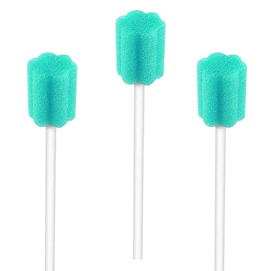 Wellgler's Disposable Oral Care Swabs, Sterile Sponge Mouth Swabs (250pcs, Sky Blue)