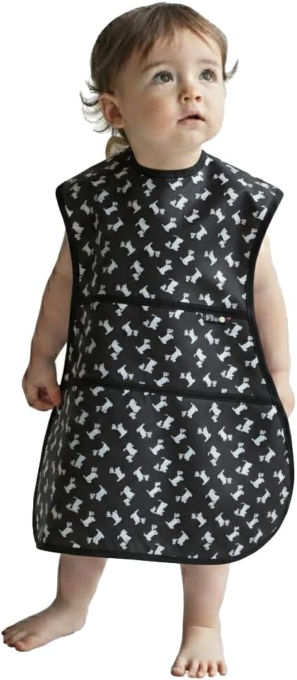 Full Coverage Waterproof Feeding Bib for Toddlers – Extra Long Apron Bib for Mealtime, Self-Feeding, High Chairn