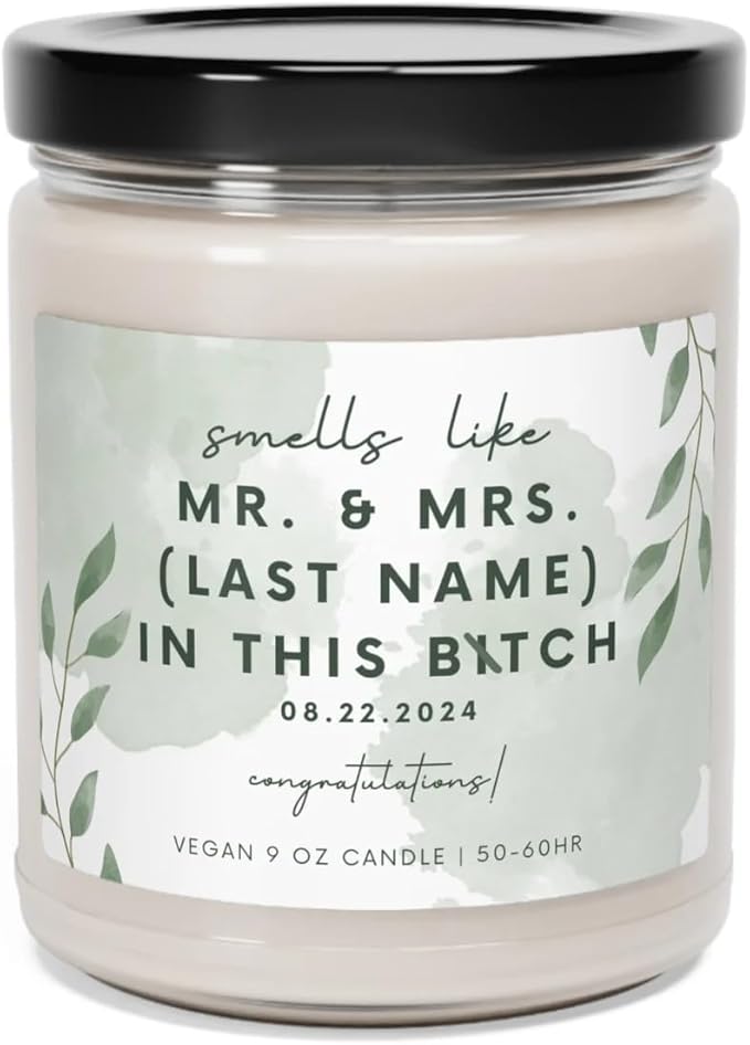 Wedding Candle Gifts for Couples, Best Engaged Gifts, Engagement Gift for Men Women, Engagement Gift for Newlyweds, Gift for Husband Wife, Soy Scented Decorative Candle for New Bride, Style 2