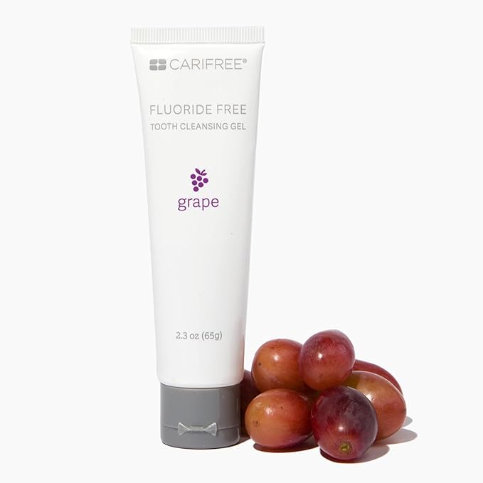 CariFree Fluoride Free Gel (Sweet Grape): Nano Hydroxyapatite Toothpaste, Neutralizes pH, Freshens Breath and Moistens Mouth, Dentist Recommended (Pack of 4)