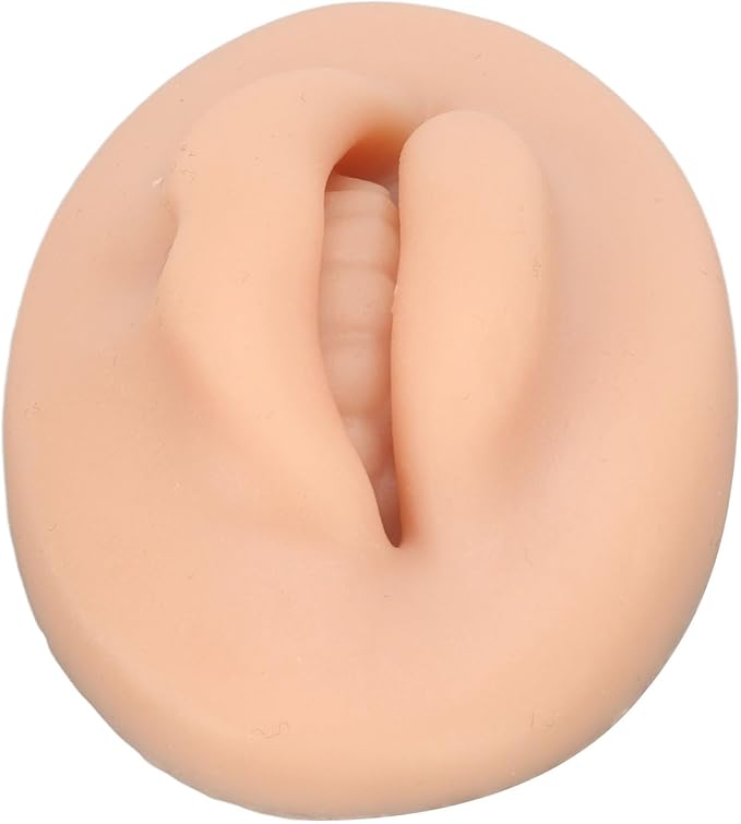 10pcs Practice Lips, Silicone Model Soft and Elastic Silicone Lips Fake Lips with Teeth Shape, Compact Size for Permanent Makeup Training (Dark)