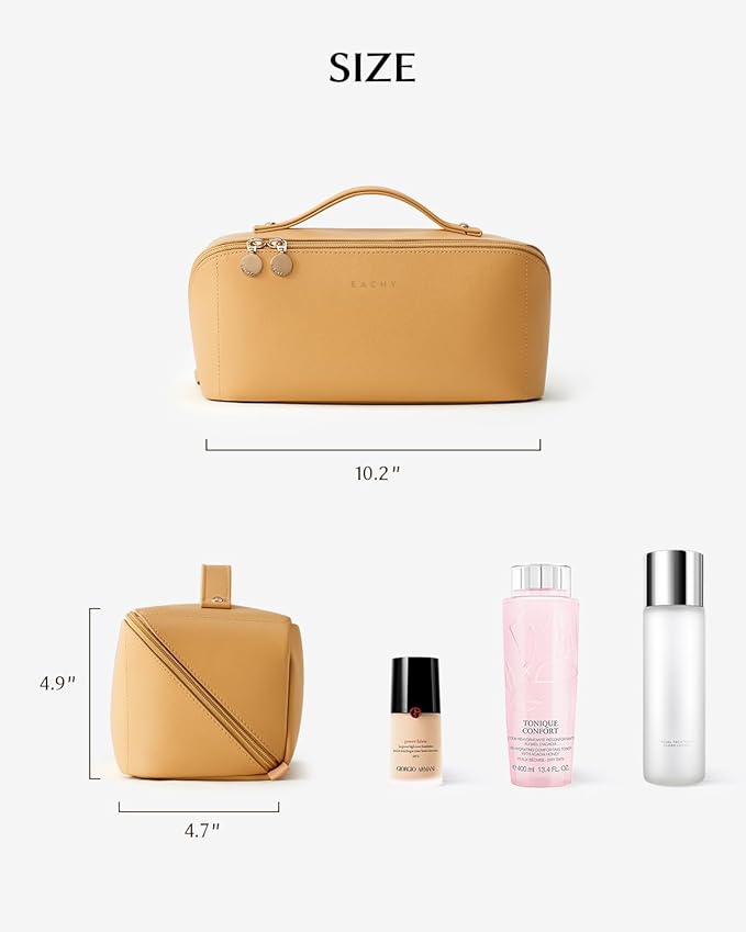 EACHY Travel Makeup Bag,Large Capacity Cosmetic Bags for Women,Waterproof Portable Pouch Open Flat Toiletry Bag Pattern Makeup Bag