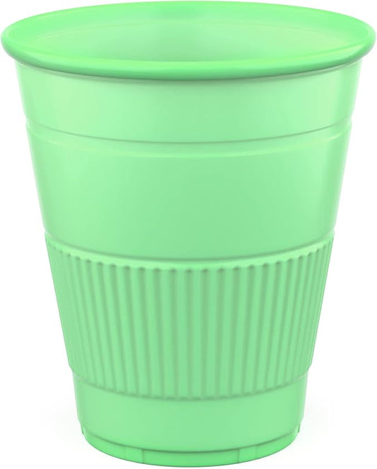 Disposable Cups | 50 Pack | 5 oz Plastic, Small Bathroom, Perfect for Medicine, Water, Rinsing, Mouthwash, Party, Dental | Multicolor for Kids | Green