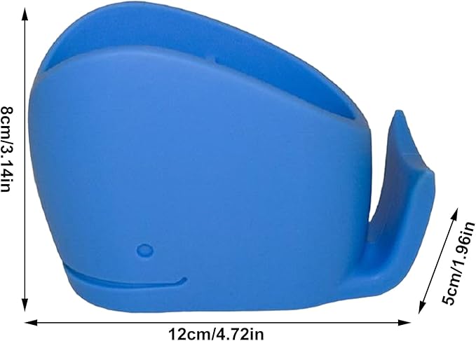 Whale Toothbrush Holder – Silicone 12x8x5cm | Animal Toothpaste Organizer and Kids Toothbrush Stand | Durable Non-Slip Bathroom Accessory for Home Sink, Daily Tooth Care