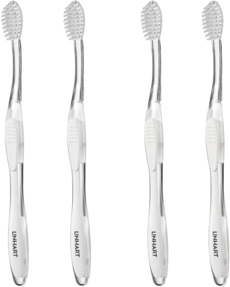 LINHART Extra Soft Toothbrush – Teeth Whitening Toothbrush with Multi Length Bristles, 4 Pack