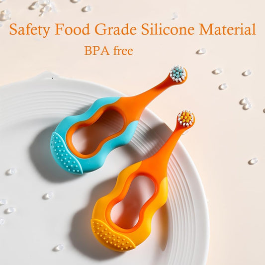 Baby Toothbrush,Lovely Calabash Handle Design Soft Bristles Infant to Toddler Toothbrush,Small Head for 0-3 Years, Teething Relief, 4 Pack