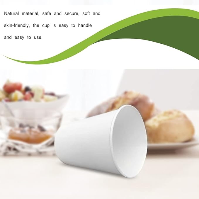 200 Pack 3 oz White Paper Cups, Bathroom Cups Disposable, Moushwash Cups for Snack Water, Juice, Candy Ideal for Party Bathroom and Office