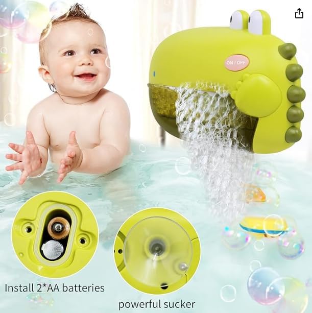 Grechi Dinosaur Bath Toys,Baby Bath Toys for The Baby Bathtub,Toddler Automatic Bubble Machine,Plays 12 Children’s Songs, Makes Great for Toddlers Age 2 3 Year Old Girl Boy