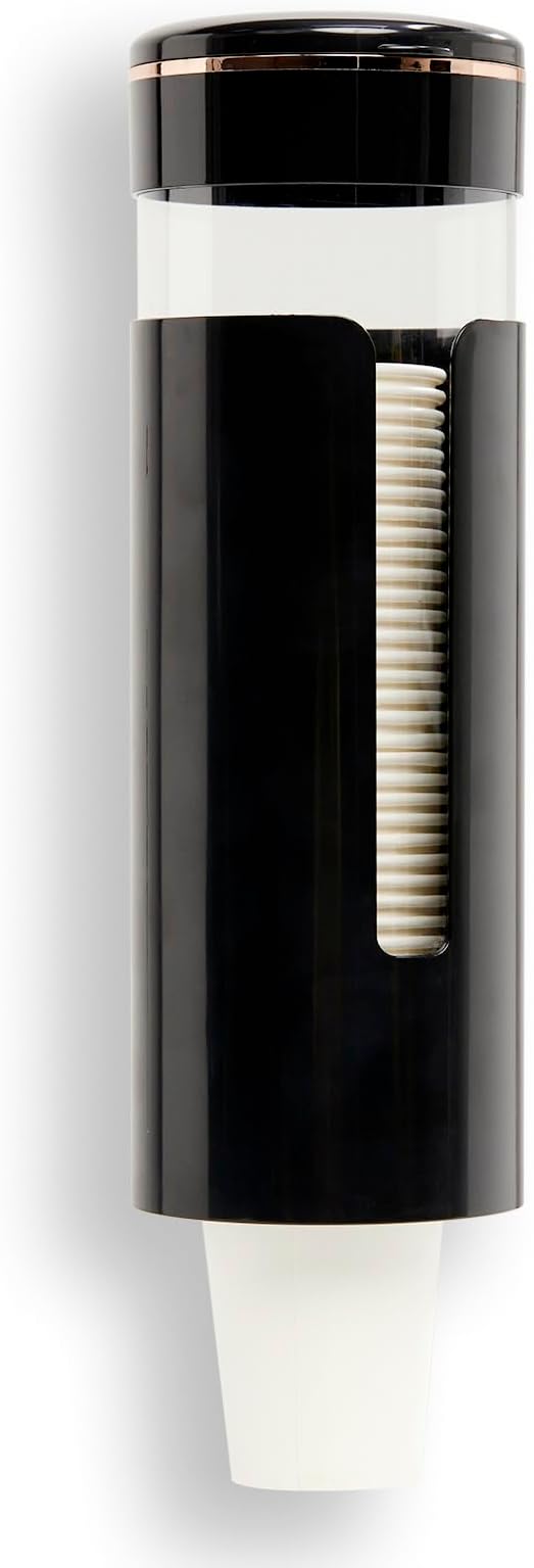 Seveny Bathroom Cup Dispenser, Wall Mount 4-7 oz Disposable Mouthwash Paper Cups, Pull-Type Cup Holder for Guest Toiletries, Dining Room, Kitchen, Coffee Stations, BPA Free, Black