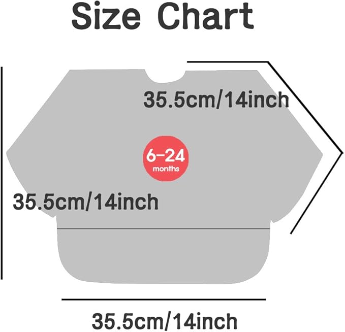 Long Sleeve Waterproof Bib for Toddlers – Soft Feeding Smock for Baby Mealtime, Self-Feeding,BPA-Free, Easy Clean