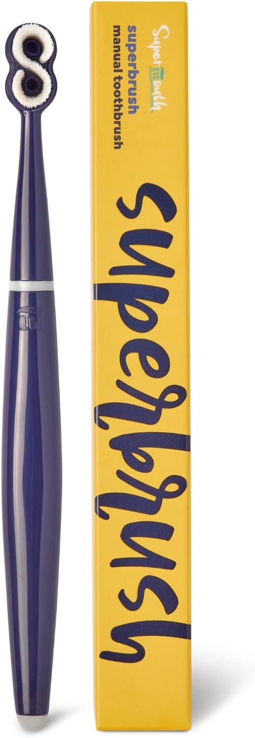 SuperMouth® SuperBrush® Manual Toothbrush – Ultra-Soft Patented SuperBristles® Conform to Teeth for 30X Better Cleaning, Deep Plaque Removal, Sensitive Teeth & Gum Care, Preteens to Adults