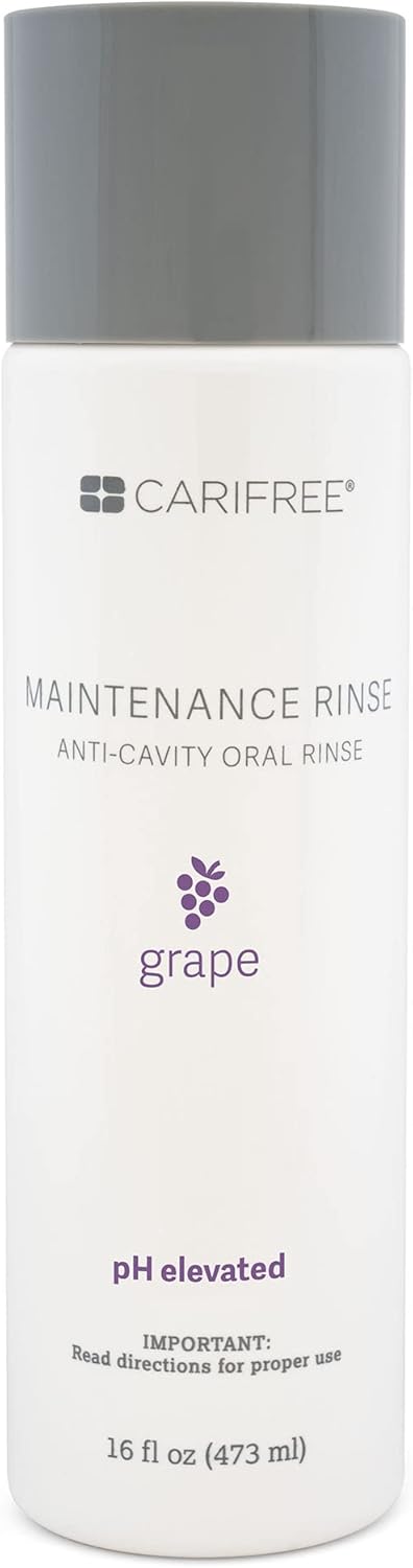 CariFree Maintenance Rinse, Grape Flavor, Anti-Cavity Fluoride Mouthwash, Dentist Recommended, Prevents Oral Decay, Freshens Breath, Alcohol-Free, Neutralizes pH (16 Fl Oz (Pack of 4)
