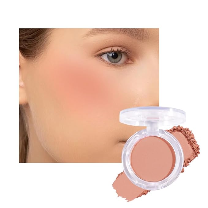 Matte Powder Blush for Cheeks – Long Lasting Natural Face Blusher Makeup, Lightweight Blendable Cheek Color for Women, Vegan & Cruelty-Free – #15 Nude Pink