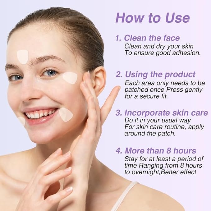 108PCS Smile Line Wrinkle Patches, Facial Frown Crows Feet Wrinkle Patches