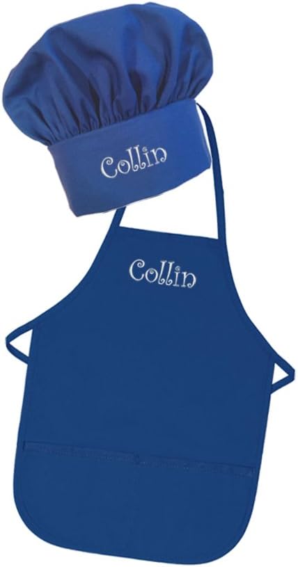 Personalized Embroidered Made In The USA - Add A Name Child Apron and Hat Set - Toddlers & Kids Sizes…