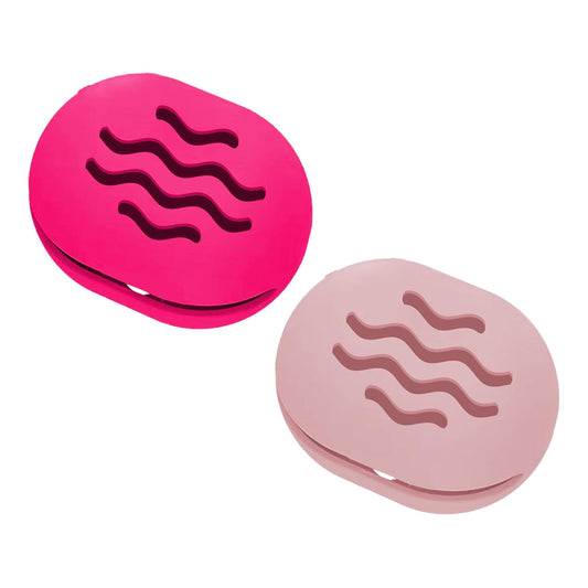 2-Pack Sponge Holder Silicone Makeup Sponge Travel Case Makeup Beauty Sponge Holder - Travel Storage Case for Beauty Blenders, Portable Organizer（Rose+Pink）