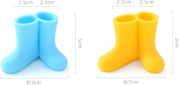 2 Pack Rain Boot Toothbrush Holder Silicone Cute Organizer for Your Bathroom Perfect Toothbrush Holder for Children,Safety Razor Stand Multi Purpose Bathroom Accessory (Boots)