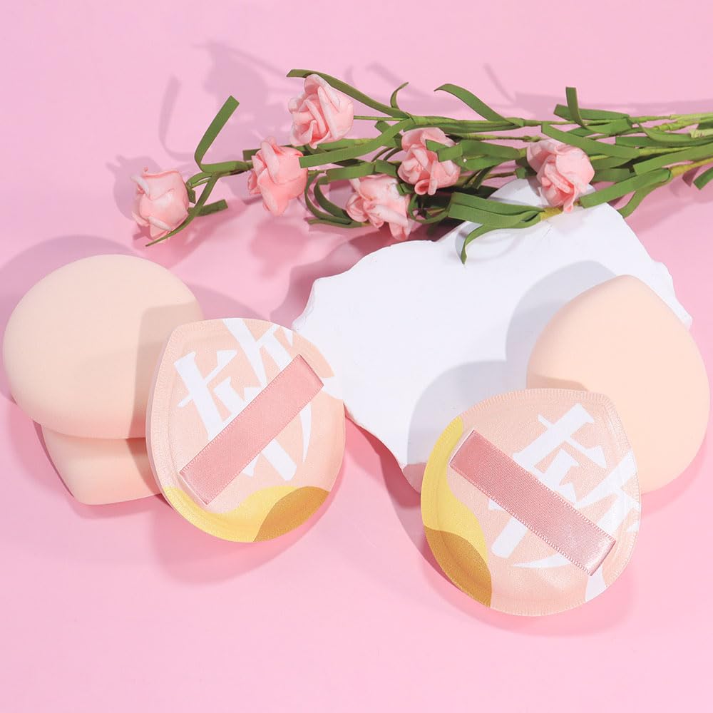 Makeup Sponge for Foundation Concealer and Powder,Latex Free Blender Sponge for Natural and Easy Makeup Soft Long Lasting Beginner-friendly,Travel Size Beauty Makeup Tools (Pink XL 5 Pcs)