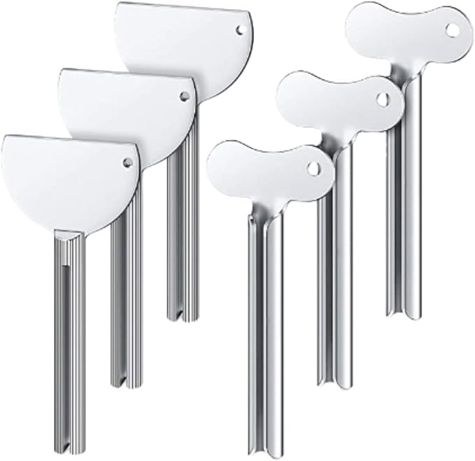 Stainless Steel Tube Squeezer Key - Metal Toothpaste & Lotion Roller, Handheld Beauty Salon Tool for Maximizing Hair Products, Creams and Home Use, Durable Last Drop Saver, 3.3 x 1.4 Inches (4)