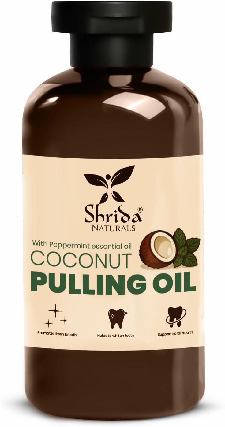Coconut Oil Pulling Mouthwash | 221 ml | Coconut & Mint for Teeth & Gum Health | Alcohol-Free & Natural | Ayurvedic Oral Care for Fresh Breath & Deep Cleaning – with Peppermint