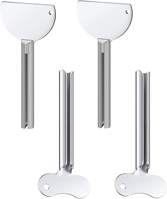 Stainless Steel Tube Squeezer Key - Metal Toothpaste & Lotion Roller, Handheld Beauty Salon Tool for Maximizing Hair Products, Creams and Home Use, Durable Last Drop Saver, 3.3 x 1.4 Inches (4)